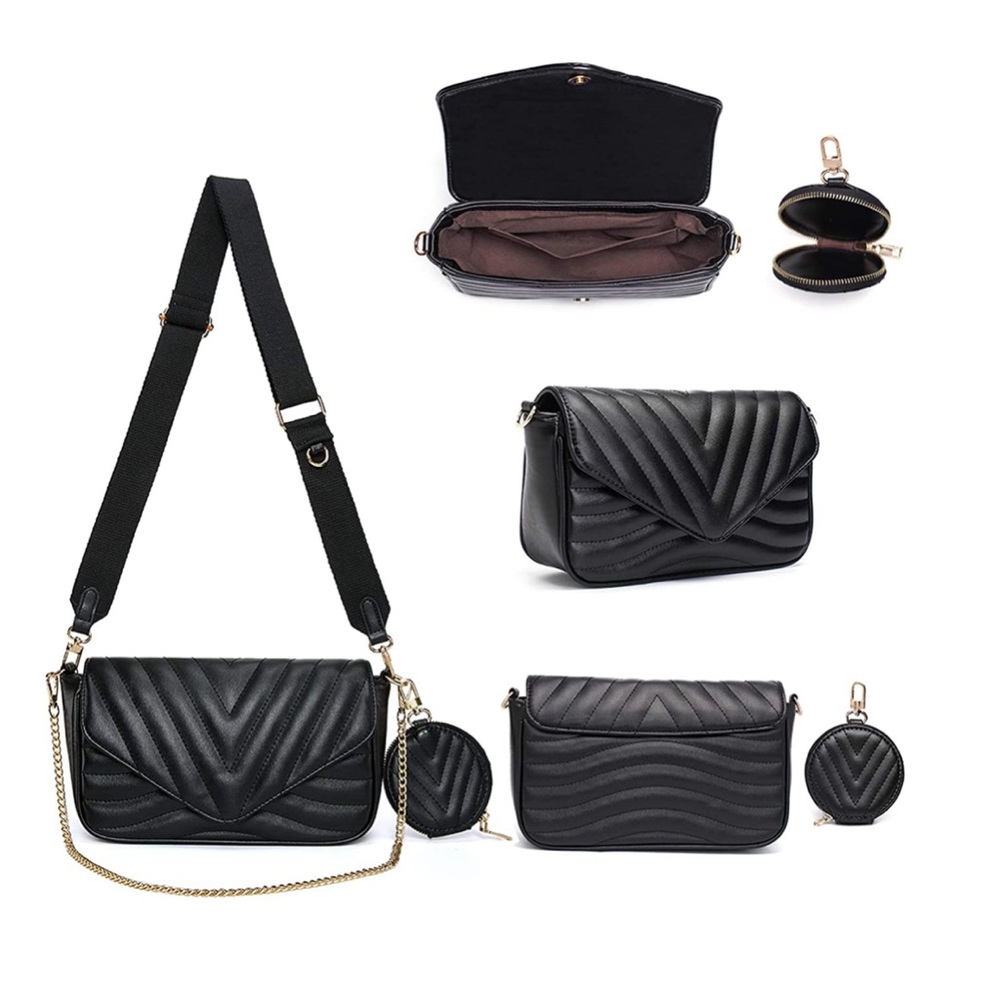 Small quilted black crossbody bag - Picture 4 of 10